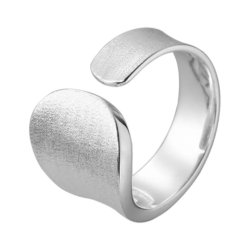 925 Sterling Silber Geometrische Unregelmäßige Breite Ringe für Frauen Männer Böhmischen Retro Einstellbare Öffnen Antike Persönlichkeit Ring Geschenk