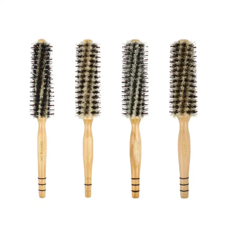 MJ OverStocks Round Hair Brush Long Tail with Bristles Anti-Static for Hair Blow Drying Styling Curly Barber Comb