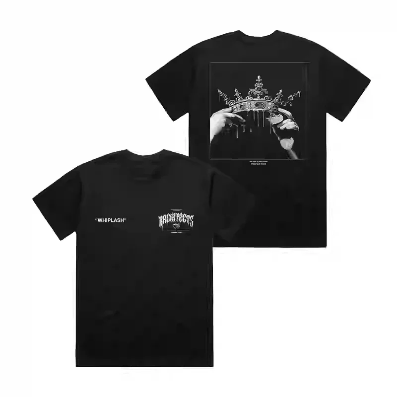 Camiseta masculina arquitetos metal core arquiteto banda larga vintage algodão masculino e feminino manga curta camiseta verão