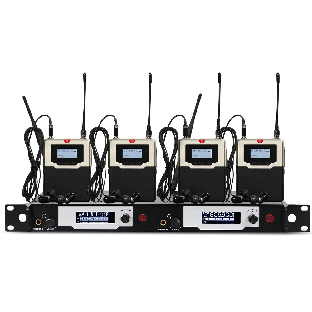 Biner J2 Sistema profesional de monitor de oído con significado inalámbrico UHF de 2 canales para escenario, estudio de grabación, músicos