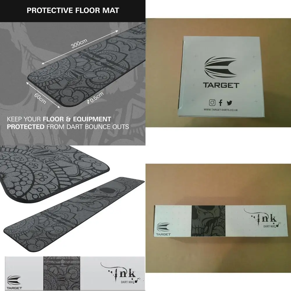 Champion's Choice Dart Mat - Soft & Steel Tip Lines | Anti-Slip Floor Protection | Dartboard Accessories