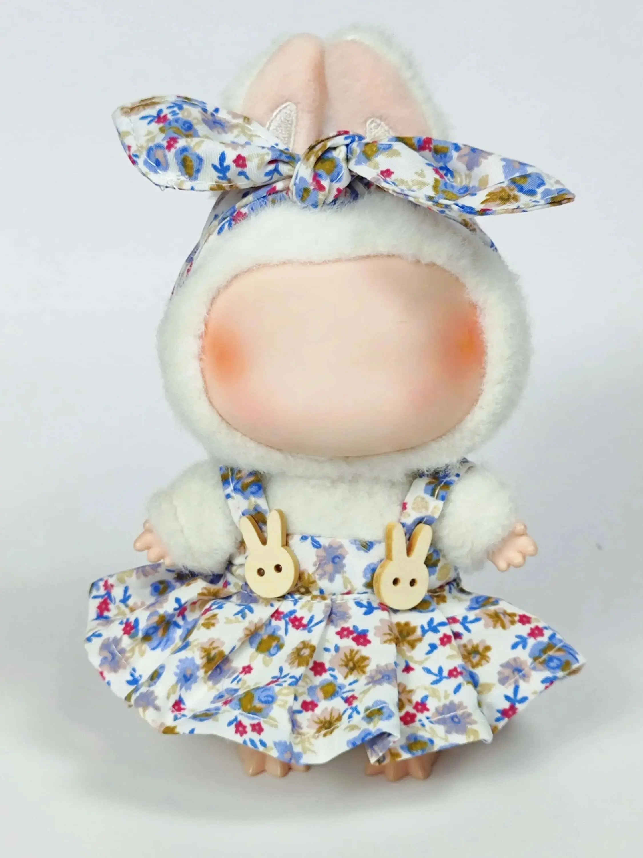 17 см boneca de pelúcia Labubu roupas acessórios Calças saias bonito Makanan boneca подвеска vestido Fiskad