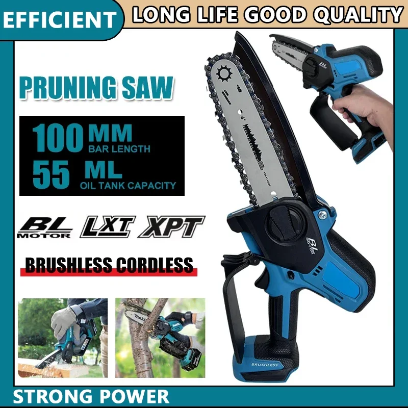 

Аккумуляторная цепная пила Fit Makita 18В, 6 дюймов, ручной электрический инструмент для обрезки деревьев и садовых работ