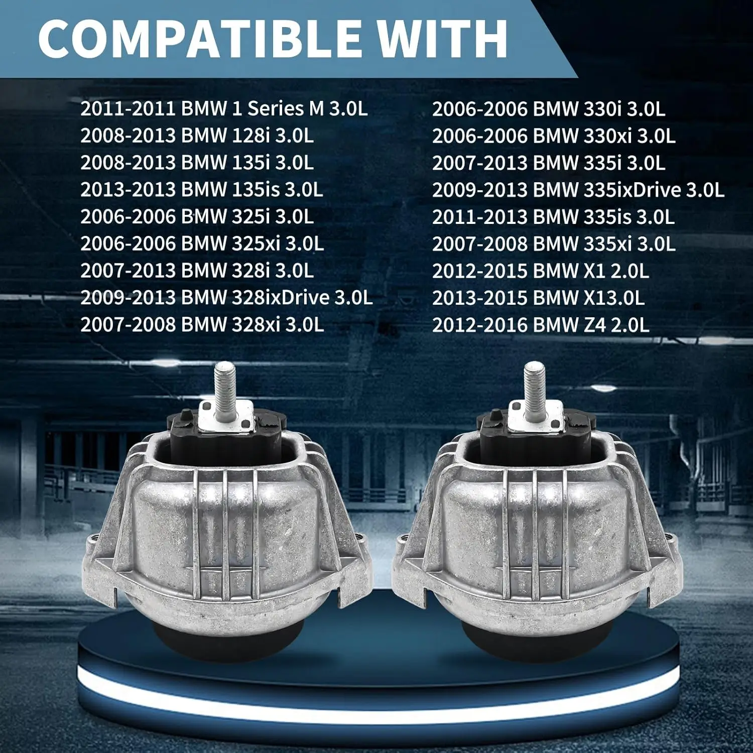 

Engine Motor Moun Left and Right for BMW 128i 135i 325i 328xi 330xi 335i Z4 2008-2013, Replaces 22116760330