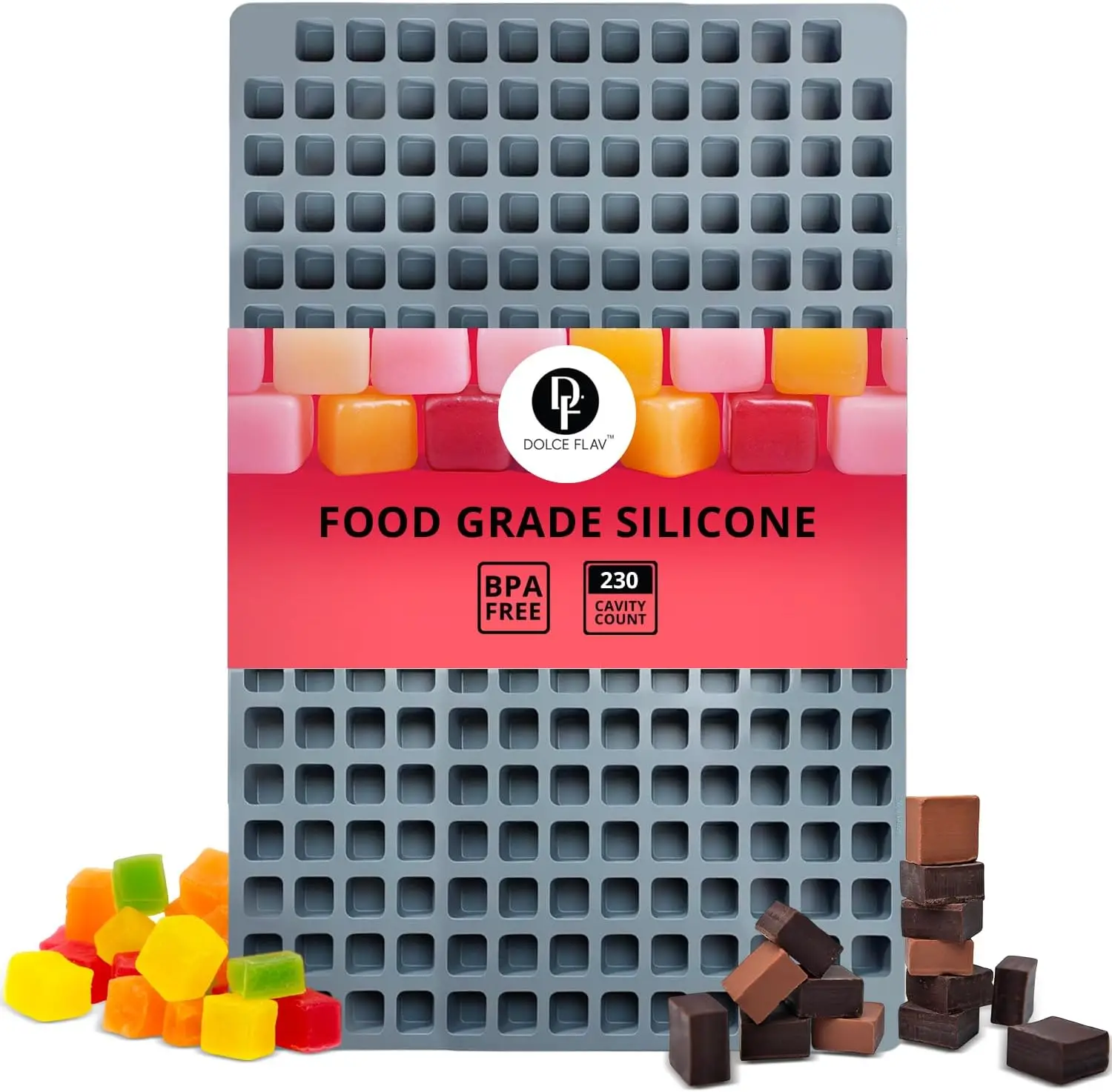 

4ml Square Silicone Candy Mold for Chocolate, Gummies & Baking | 230 Cavities Food-Grade BPA-Free