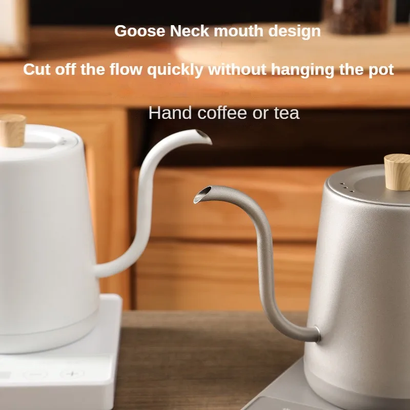 220V Gooseneck Electric Coffee Kettle Hand Brew Coffee Pot 1000W Slender Mouth Pot Temperature Control Water Jug Teapot