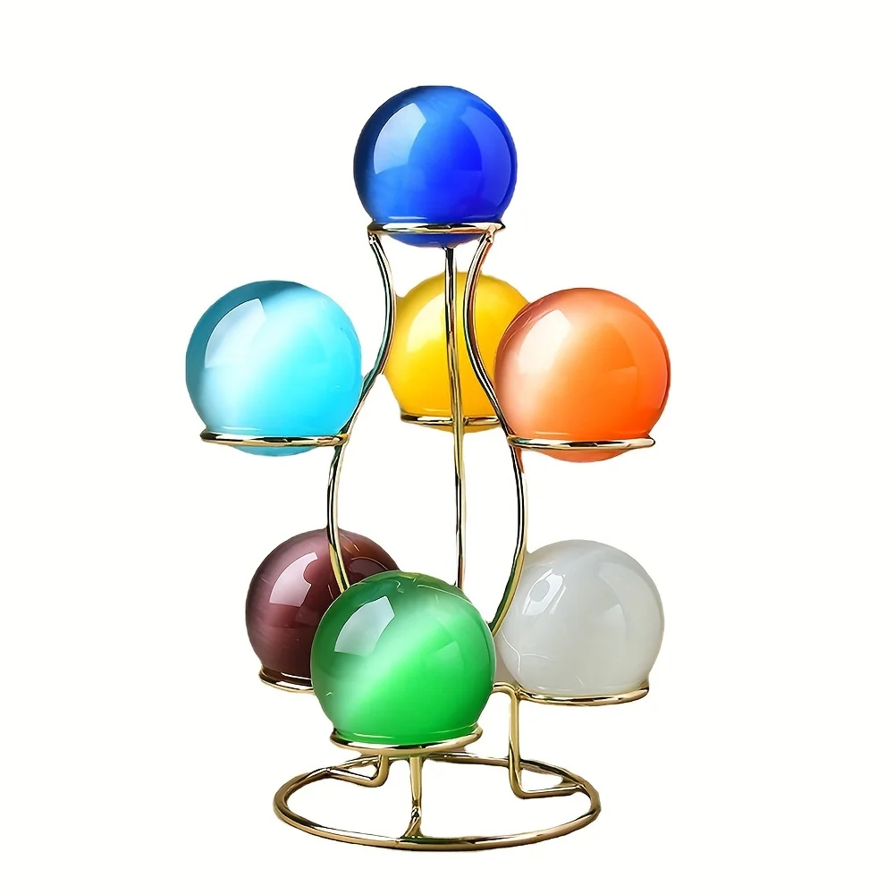 

Sturdy Elegant Metal Sphere Display Stand Marble Crystal Ball Holder Globe Egg Celestial Display Stand Can Hold 7 Balls