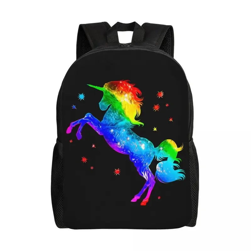 

Space Rainbow Unicorn Stars Backpack for Women Men Water Resistant School College Galaxy Style Bag Printing Bookbag