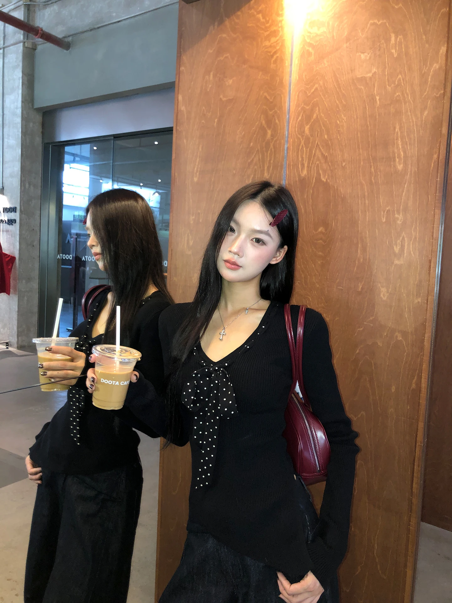 

Slim Fit V-Ne Трикотаж Bla Корейский Sle Ранняя осень Женский модный топ Повседневный удобный дышащий длинный свитер Све