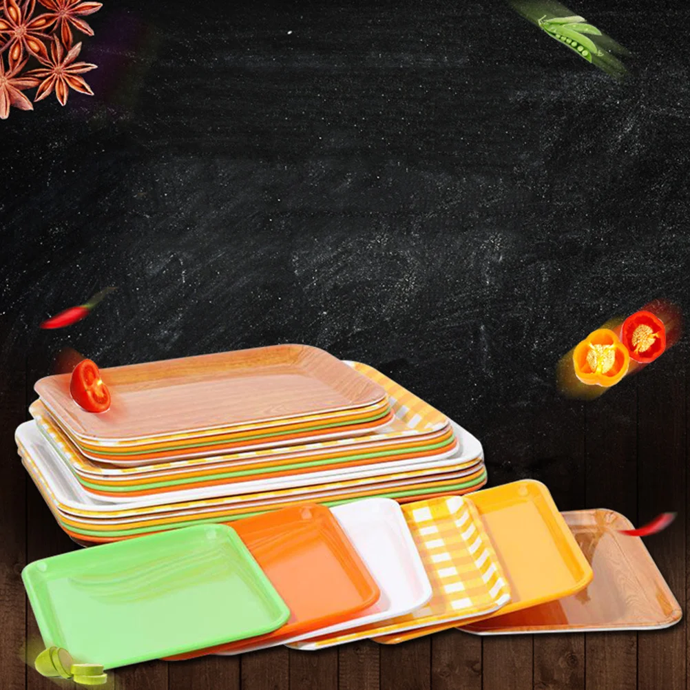 

Small Serving Tray Resin Fruit Platter For Party Snacks Desserts Cake Nut Dish Square Tray Random Color