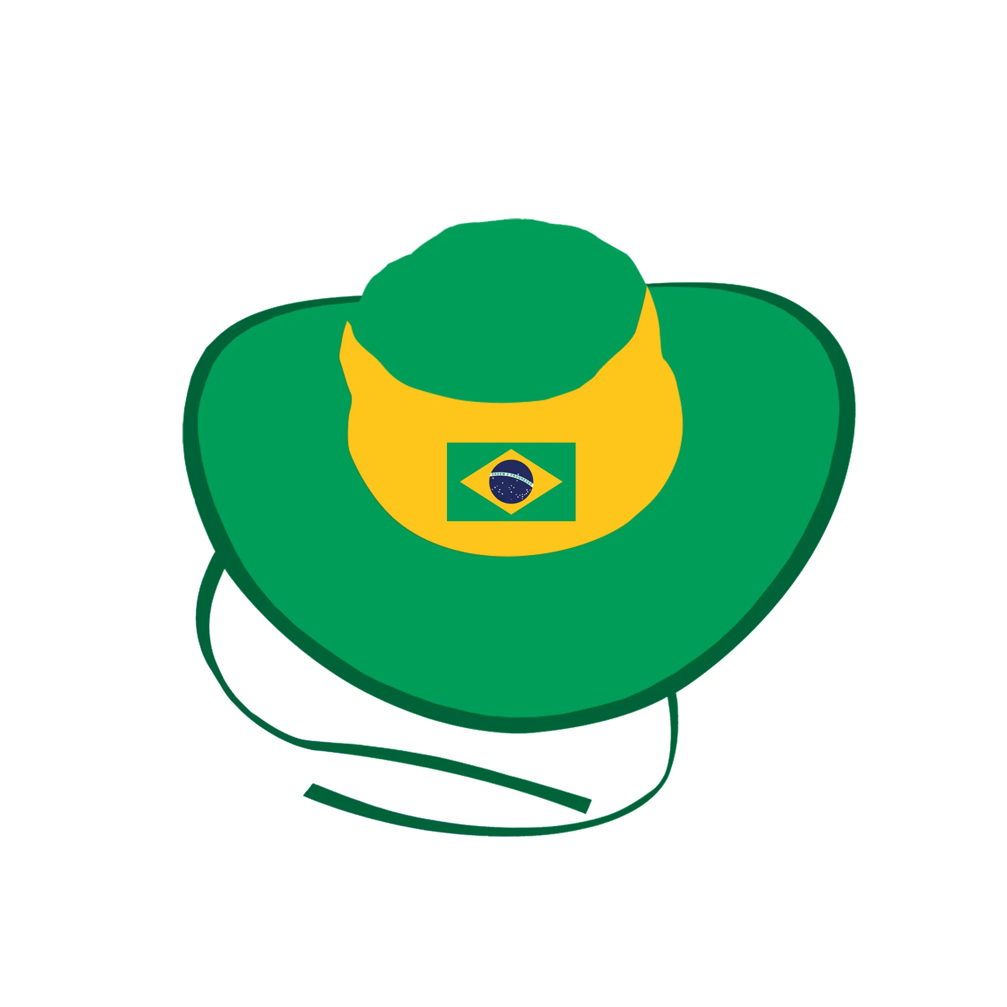 Flagnshow 100% Polyester Free Size Brazilian flag folding cap hat