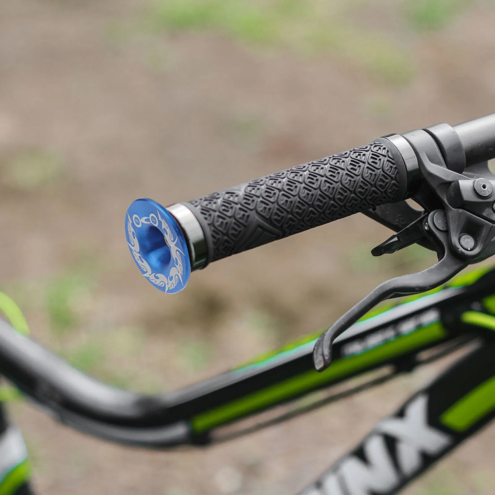 

Bike Handlebar End Caps Aluminum Alloy Lightweight Durable For Mountain Road Folding Fixed Gear Bikes Blue Silver Ring