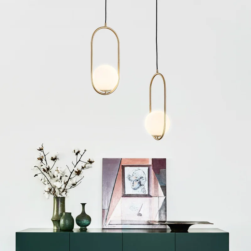 Lámpara de techo LED moderna con globos de cristal blanco lechoso, lámpara colgante para comedor, cocina, isla, dormitorio