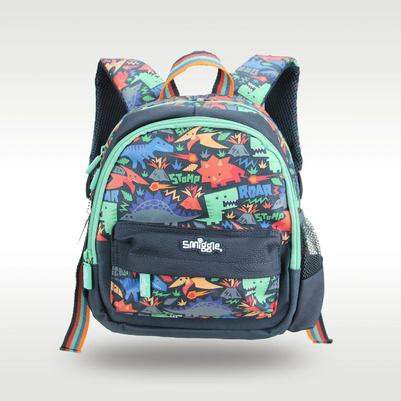 

Australia smiggle original children's schoolbag boys backpack dark blue dinosaur cool kawaii 11 inch 1-3 years old