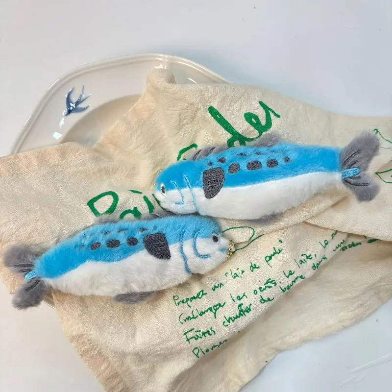 Xm1pc Pluszowa Rybka Zabawka Brelok Ozdoba do Plecaka Torby Kreskówkowa Symulacja Makreli Zawieszka Pluszowy Breloczek Ozdoba