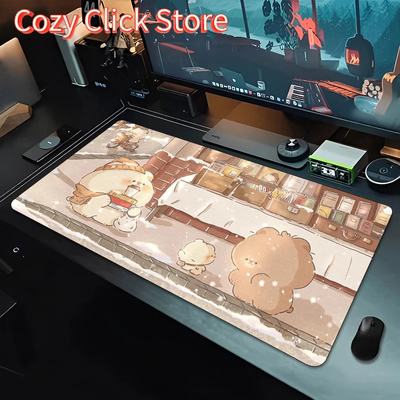 baby bear Mousepad Computer Game Mouse Pad Gaming Accessories Large Anti-Slip Printing Deskmat Keyboard Pad PC cartoon Mousepad