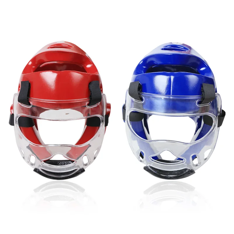 Taekwondo Helmet Adult Youth Children Sport Fight Face Head Protect Gear Detachable Transparent Mask for Boxing MMA Karate