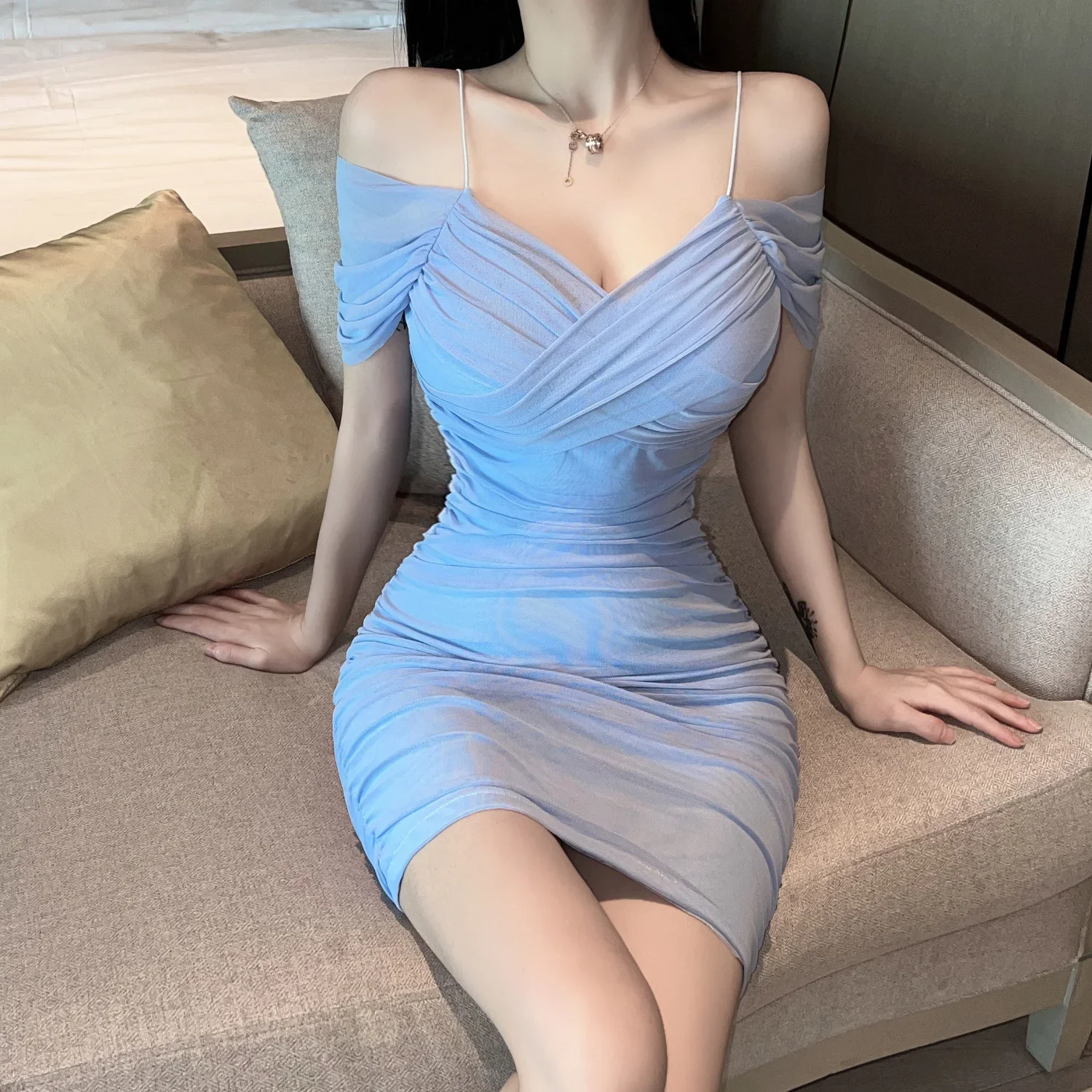 เซ็กซี่ชุดสั้นสําหรับผู้หญิง Coquette ตาข่ายรัดตัว Bodycon มินิชุดผู้หญิง One ชิ้นคุณสมบัติใหม่ของ Elegant Luxury Retro