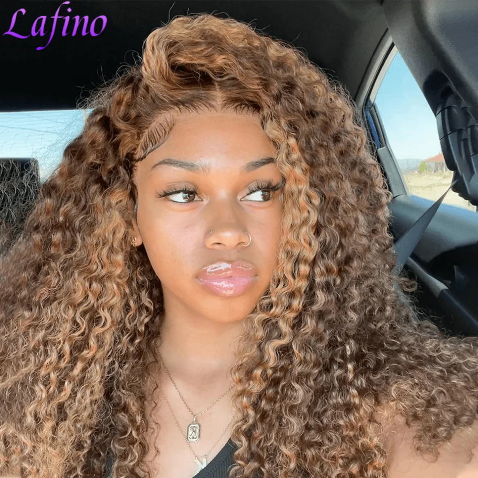 30 38 Inch Curly Highlight Wig Human Hair 100% Honey Blonde Loose Deep Wig 13x4 13x6 Hd Lace Water Wave Frontal Wigs For Women