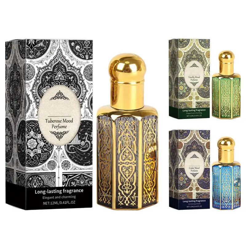 Perfume árabe portátil de 12ml, Perfume encantador, fragancia de encanto de liberación de larga duración, Perfume árabe elegante para mujeres y hombres