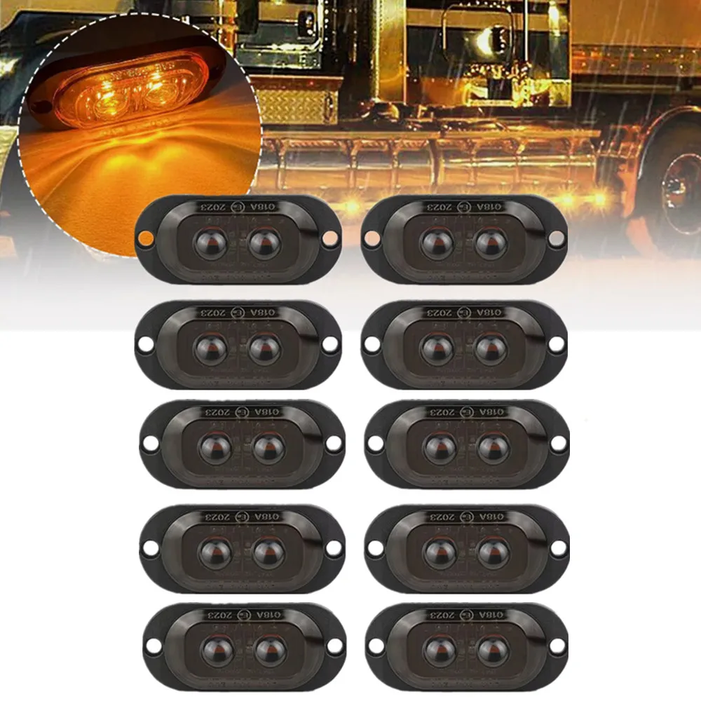 

10PCS LED Lorry Light Red Yellow White Side Marker Lights for Car Truck RV Side Lamp Trailer Indicator Signal Light LED Marker