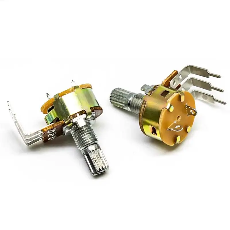 Potentiometer 3Pin Switch 15MM Bent Foot B2K-B500K  Linear Taper Variable Resistor for  DIY Circuit Development