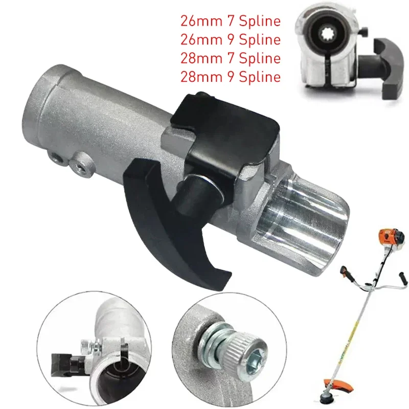 Lawn Mower Brush Irrigation Hedge Trimmer Shaft Connector Joining Clamp, Brush Cutter Accessories 26mm/28mm 9/7 Spline