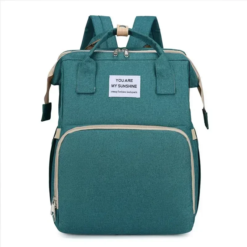 Large capacity foldable mommy bag New fashionable backpack for mothers with children Mother and baby bag foldable crib