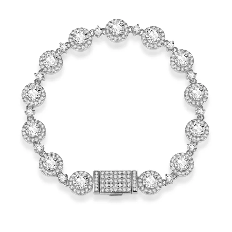 Nueva cadena cubana de plata 925 incrustada con moissanita completa, estilo hip-hop moderno y moderno, totalmente con incrustaciones de diamantes, sh