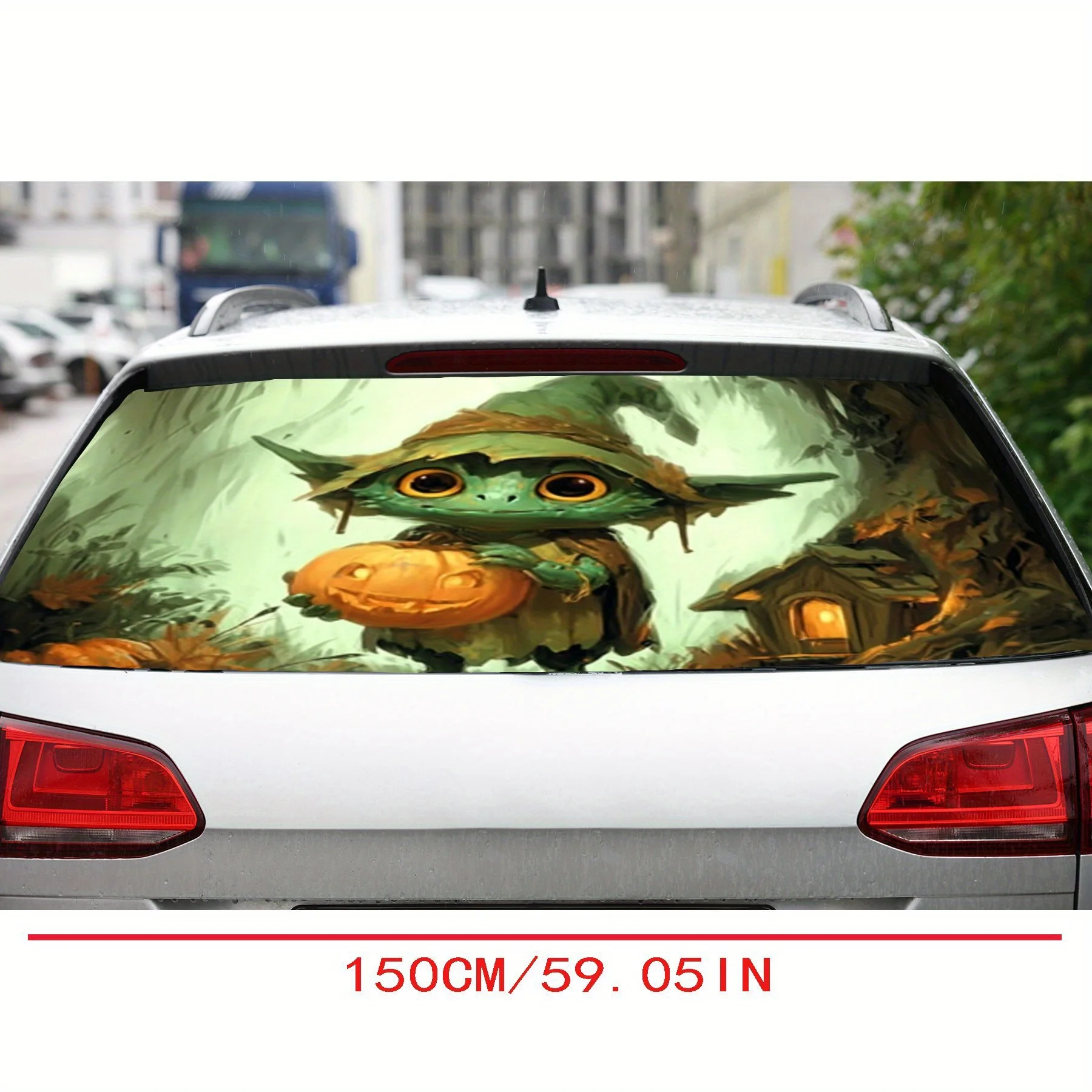 Green Elf PVC material self-adhesive waterproof car rear window sticker, easy to paste without falling off, waterproof and light