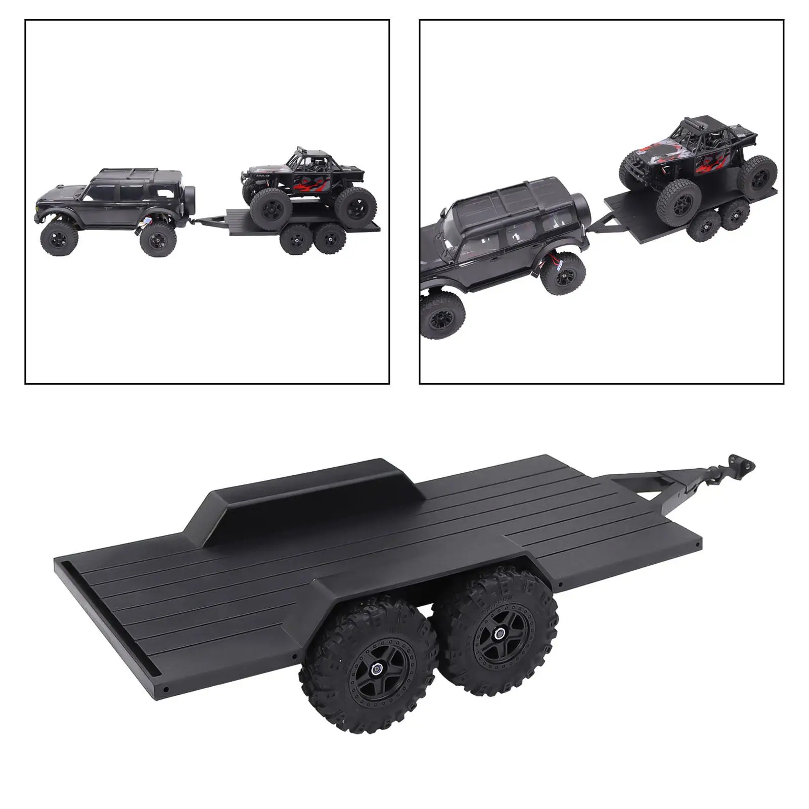 1/18 Rc Trailer Verbeterde Utility Trailer Met Trekhaak Voor 1/18 Rc Crawler