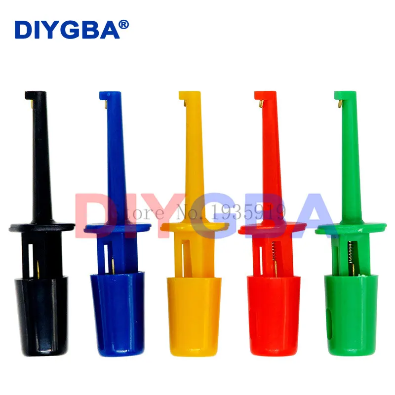 

10 Pcs Mini Single Test Hook Clip Test Probe for Electronic Testing IC Grabber Small Size Round Crocodile Clip Hook Test Clip