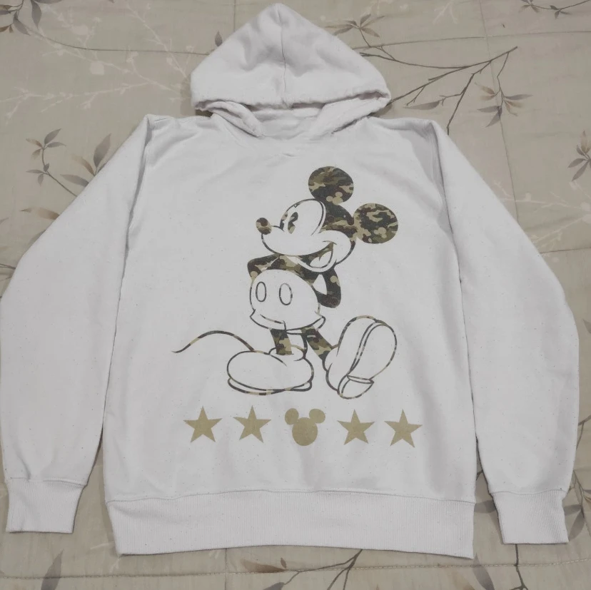 디즈니 공식 만화 캐릭터 프린트 후드티 가을 겨울 플리스 여성용 후드티 커플 유니버설 후드티