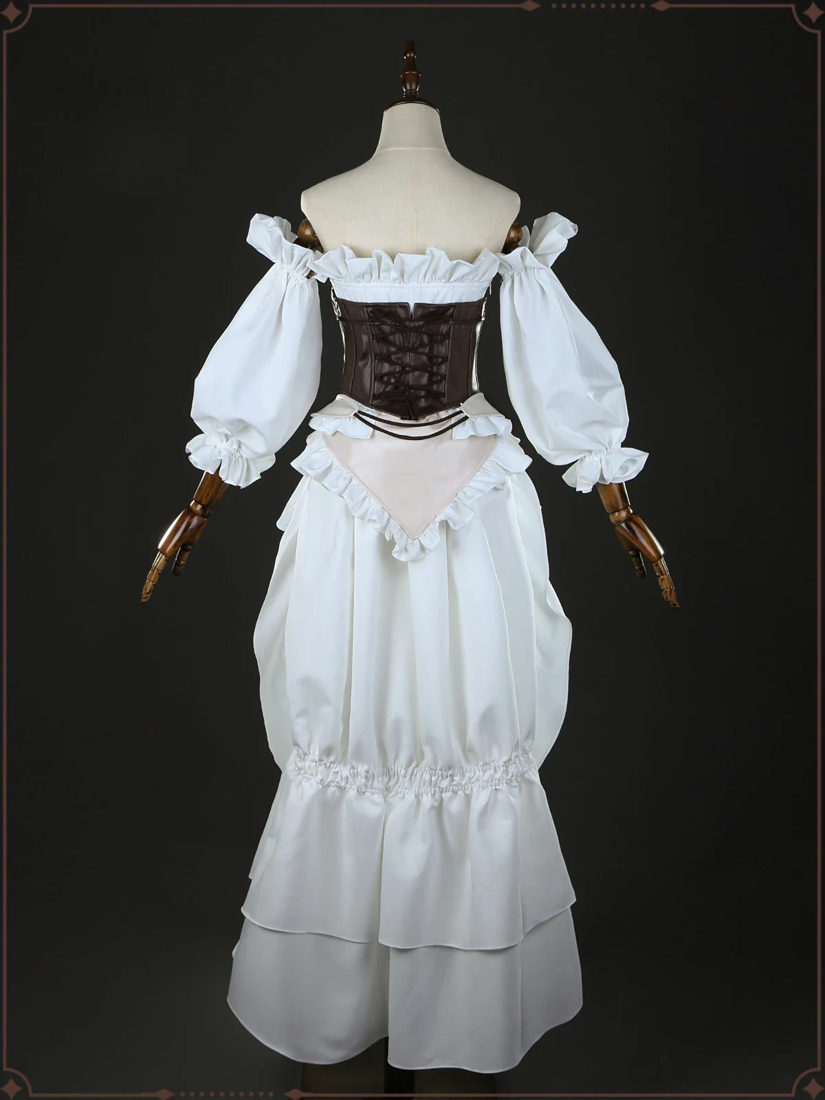 COSSUN Game Final Fantasy 14 FF14 Ishgard أزياء تنكرية للهالوين ملابس نسائية فستان أبيض جميل مجموعة كاملة #4