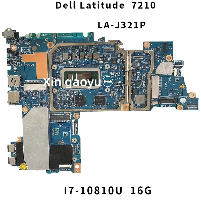 For Dell Latitude 7210 Laptop Motherboard LA-J321P 0CTKYT 09XR7X Notebook Mainboard i5-10310U I7-10610U