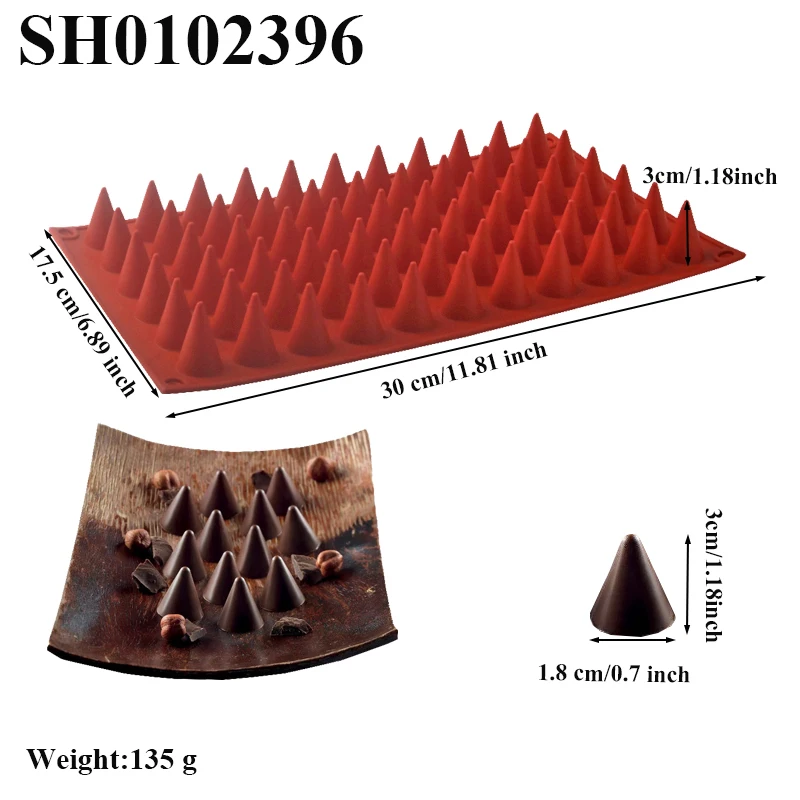 66 خلية مخروط الشوكولاته الخبز العفن الغذاء الصف سيليكون قالب الشوكولاته الطفل الحلوى خبز كعكة تزيين المطبخ خبز