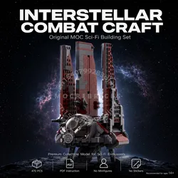 MOC Interstellar Starship 472PCS Building Blocks Tech Spacecraft Model Moving Wings Bricks Education Creative Toy Holiday Gift
