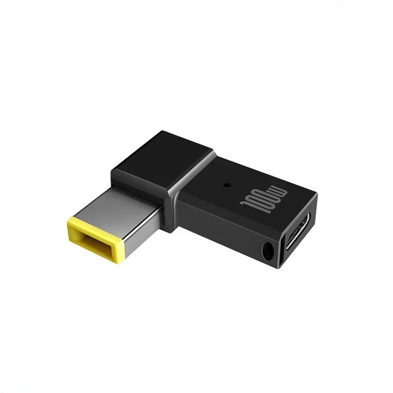 Conector do adaptador de alimentação portátil, tipo C, fêmea para conversor DC macho, PD, 100W, carregamento rápido, Lenovo Thinkplus, laptop, PC