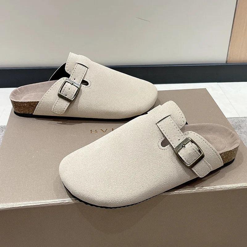 2023 Fashion Boston Clogs Women\'s Suede Mules Slippers Cork Insole Sandals With Arch Support Outdoor Lovers Beach Sandals