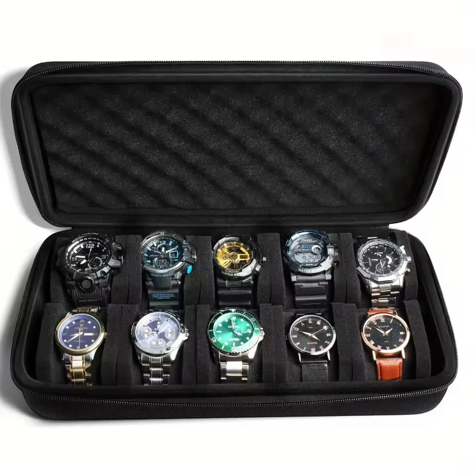 Portable Hard-Shell Watch Storage Organizer Case, Watch Carry Box Fit Large And Small Watches, With Soft Foam Pillow Storage Box - view 3