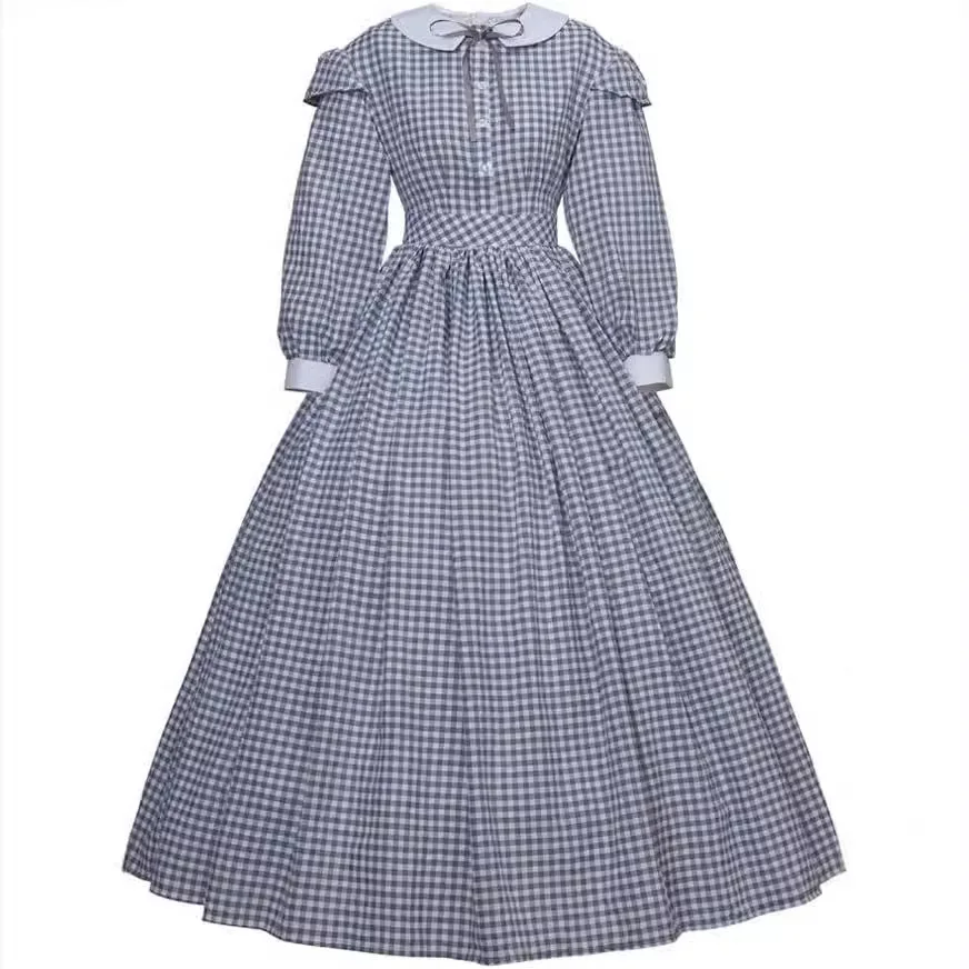 Victorian 1860s Dress Civil War Dress Medieval Plaid Ball Gown Vintage Costumes Renaissance Historical Period Dress