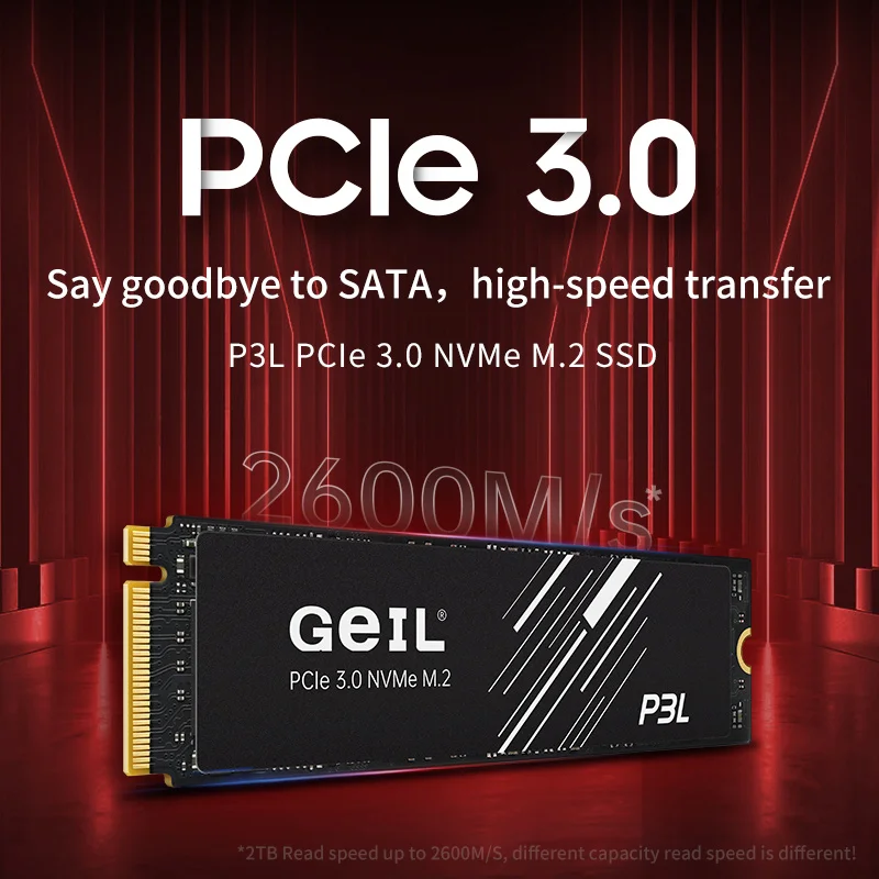 Imagem -02 - Ssd Geil P3l m2 256gb 512gb 1t 2t Unidade de Estado Sólido Interna M.2 Nvme Pcie 3.0 Gen 3.0x4 2280 para Laptop Desktop