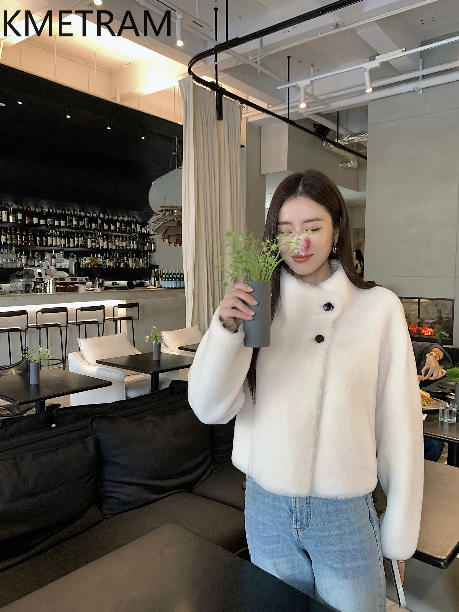 ขนสัตว์MerinoธรรมชาติSheepskin Double Facedเสื้อขนสัตว์ผู้หญิงสั้นขนสัตว์จริงฤดูหนาวเสื้อผ้าผู้หญิง 2025 Furryแจ็คเก็ต