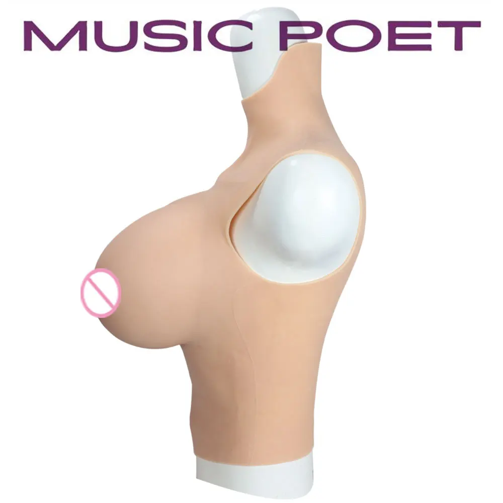 MUSIC POET Large Silicone Breast Forms I K Cup For Crossdresser Realistic Fake Boobs Transvestite Artifical Huge Chest