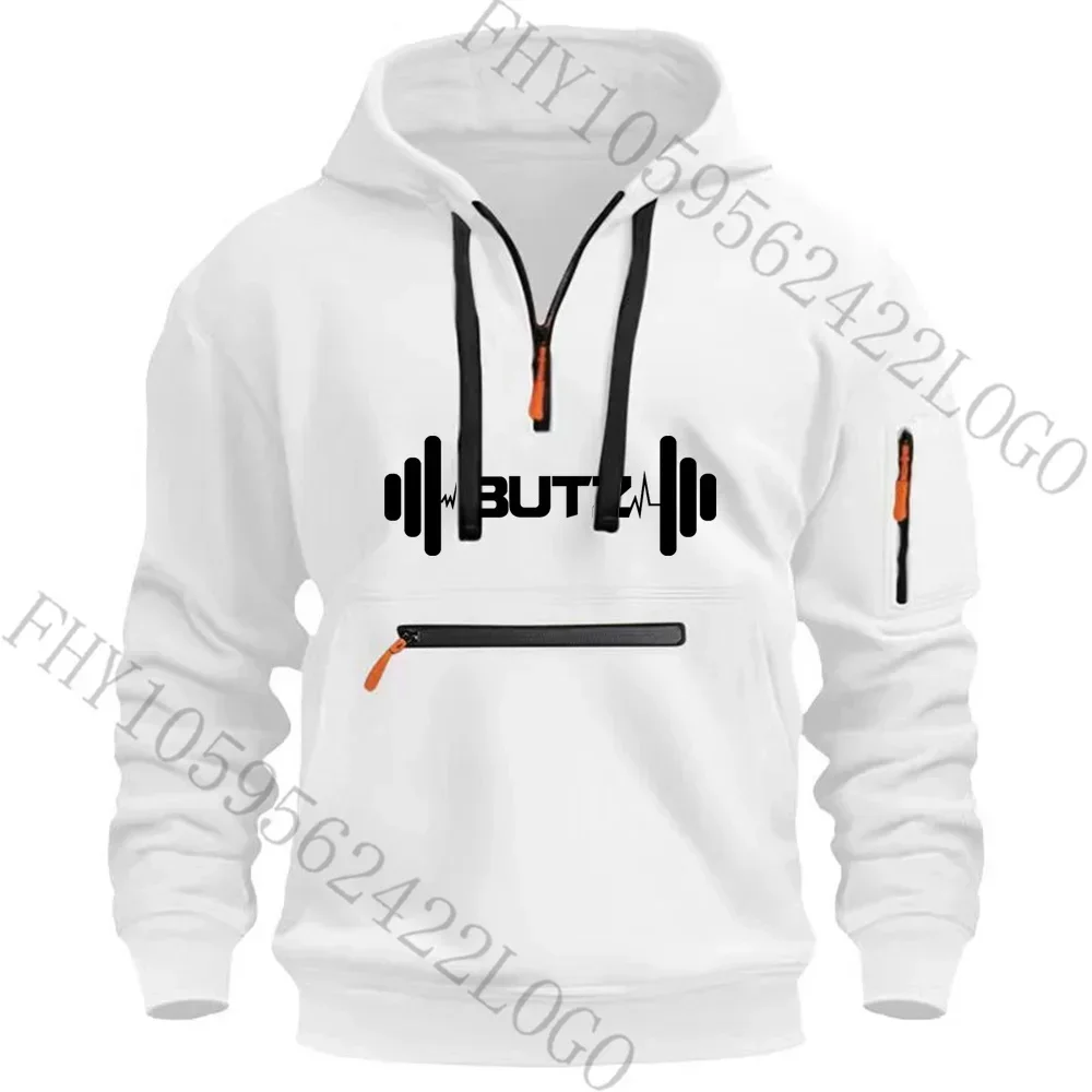 هوديي رجالي موضة ربيع وخريف 2025 سترات رجالية عالية الجودة مع جيوب وسحابات متعددة، فضفاضة غير رسمية l