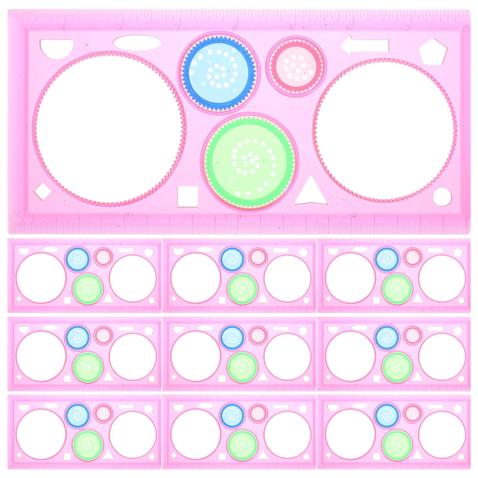 10Pcs Multifunction Drawing Templates Set Spiral Pattern Tool Creative Kids Painting Kit for Hands-on