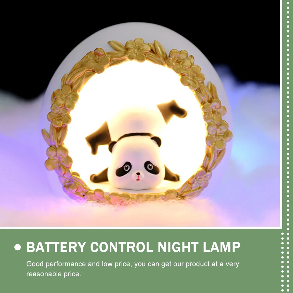 Adorable Panda Cartoon Light Ornament Small Night Lamp For Bedroom Home Operated Bedside Creative Panda Star Lamp