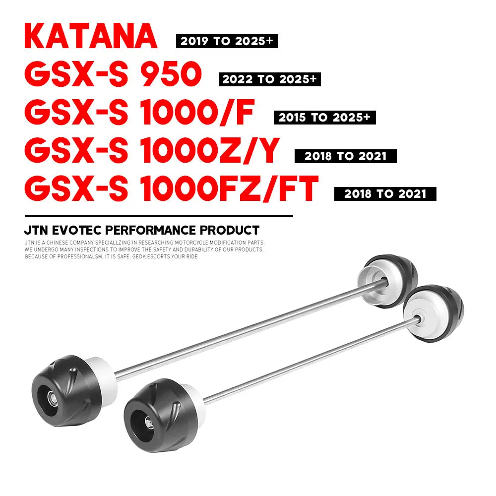 

KATANA GSXS950 GSXS1000 F Z Y FT FZ 2015-2025 + Motorcycle Front Rear Axle Fork Crash Slider For SUZUKI Anti-collision Slider