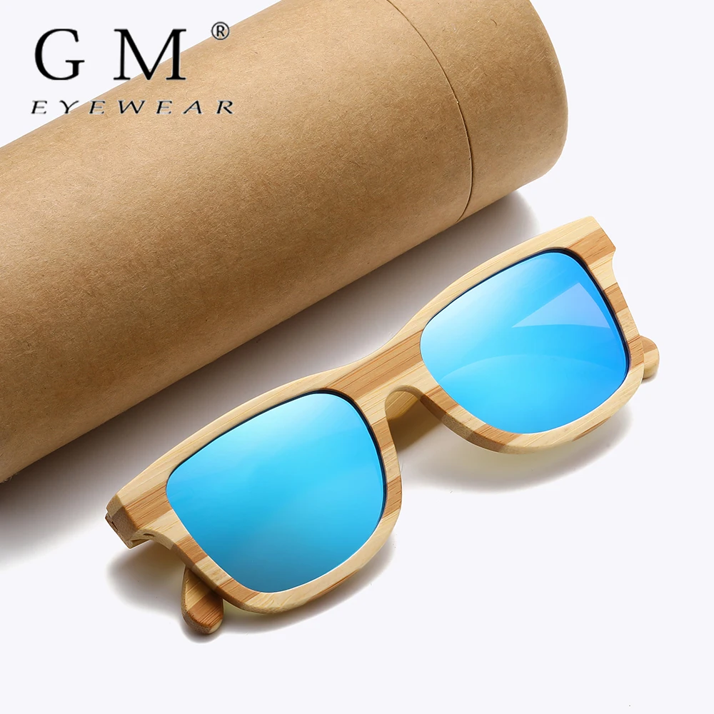 

GM Natural Zebra bamboo adult sunglasses Manual polarized glasses Mirror coated lens Glasses Gift box 8621C