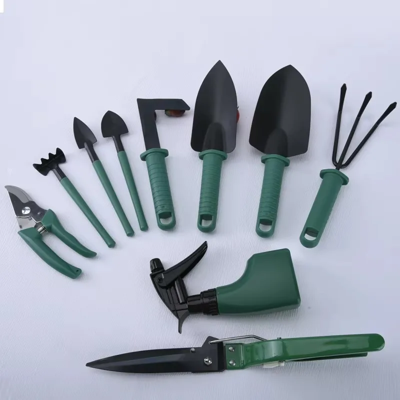 10Pcs Garden Tools Green Set Blade Blade Watering Tank Multipurpose Garden Supplies Tools Fast Delivery